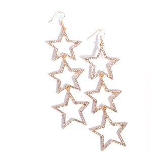 Gold Star Dangle Earrings